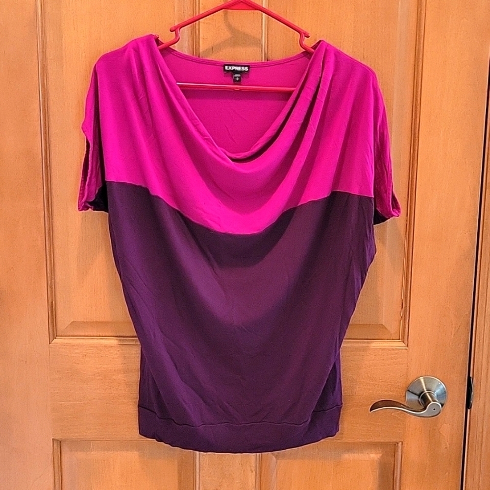 Express Color Block Short Sleeve Top Size Small